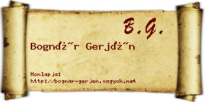 Bognár Gerjén névjegykártya
